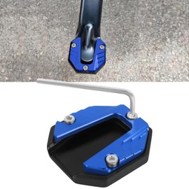 Universal Motorcycle Kickstand Foot Side Stand Extension Pad Replacement for Most Honda Yamaha Kawasaki Suzuki Harley Models Aluminium Kickstand Extension Plate Anti-skid Enlarged Base(Blue)
