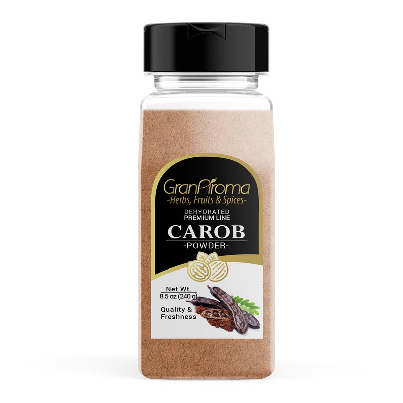 GranAroma Carob Powder, Baked Goods, Shakes & Smoothies (8.5 Ounce)