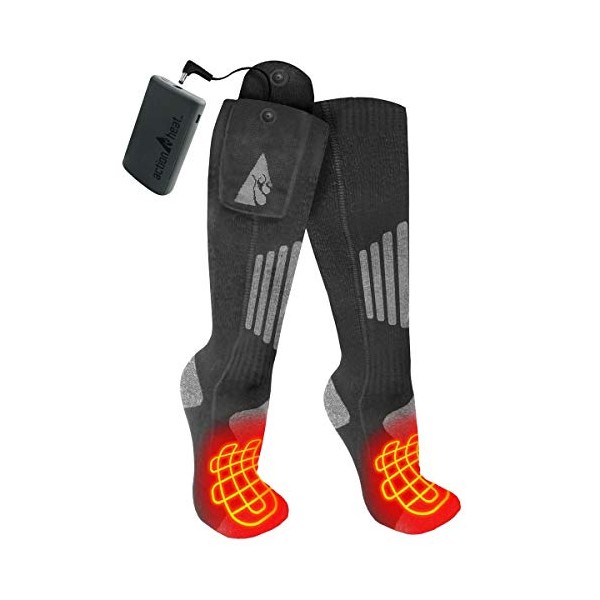 ActionHeat Open Box Cotton 3.7V Rechargeable Heated Socks 2.0 with