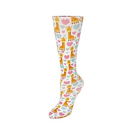 Cutieful Knit Therapeutic 10-18 mmHg Graduated Compression Socks (Giraffes)