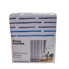 Bed Bath & Beyond S/E Brocken Lines Shower Curtain: 72x72Inch-Whit