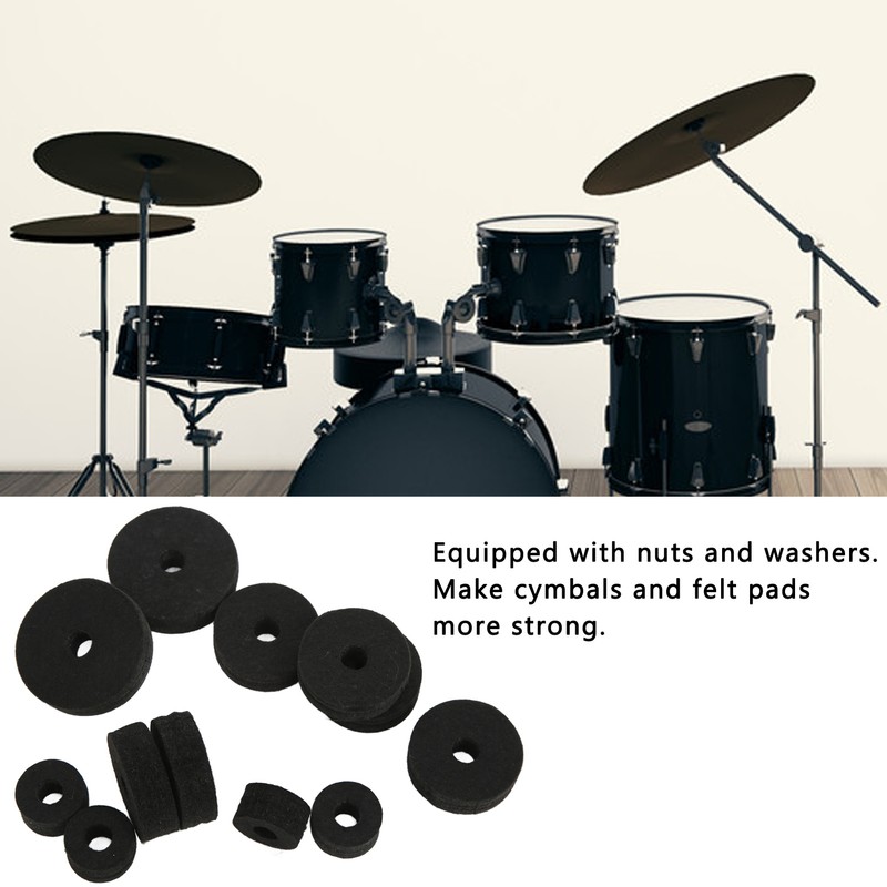 21Pcs Cymbal Replacement Accessories Felts Sleeves Wing Nuts Washers for