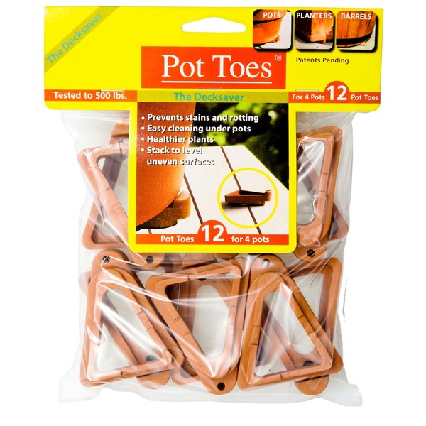 Bosmere Pot Toes, Terra-cotta (Pack of 12)