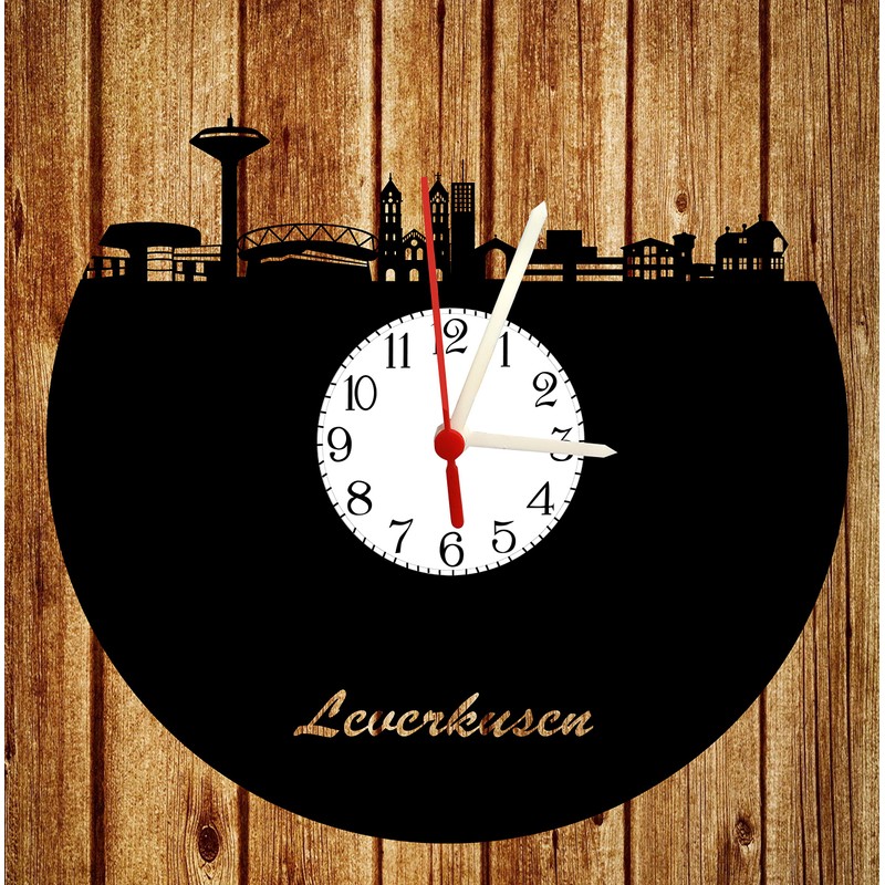 bigcopy e.K. Leverkusen Skyline Wall Clock with Dial High-Quality Acrylic