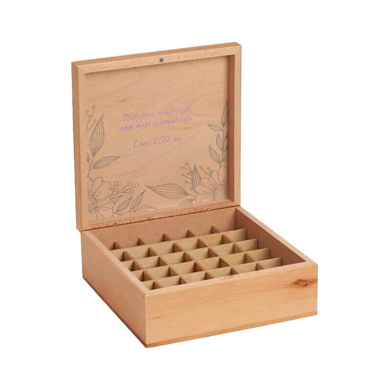 ECO. Modern Essentials Wooden Essential Oil Storage Box, 36 Slots