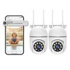 Hawkray 2 Pack Indoor Home Security Camera, Plug-in WiFi, 2.4&5GHz