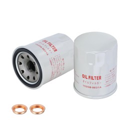 Kefly 15208-9E01A Engine Oil Filters Fits for Nissan Sentra Altima Frontier Pathfinder Maxima Infiniti, with Drain Plug Gasket 11026-JA00A (2 PCS)