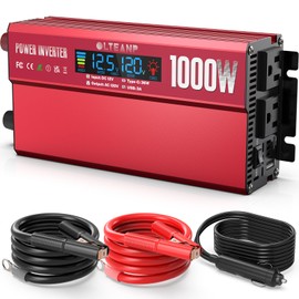 OLTEANP 1000W Power Inverter with LCD Screen Display, 2 AC Outlets, 36W Type-C Port, 5V/3A USB Port, 12V DC to 110V/120V AC Inverter for Truck, Home, Vehicles, Laptop, Trip