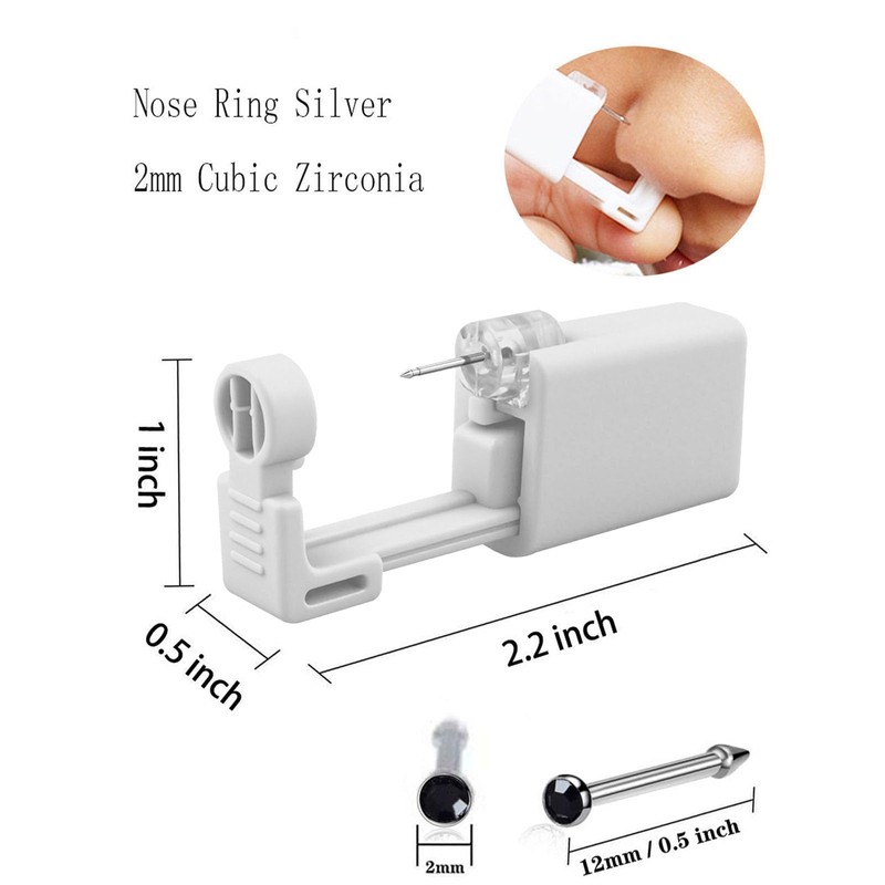 SLVIEKAE Nose Piercing Kit, Nostril Pierce Kits Nose Perforated Gun