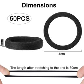 ILamourCar Hair Bands For Women, 50 Pack Soft Hair Ties No Damage, Seamless Hairbands for Thick Curly Hair, Ponytail Holders Hair Accessories for Women (Natural Colour)