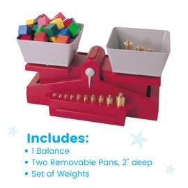 hand2mind Precision School Balance Weighted Balance, School Weight Scale for Kids, Balance Scale for Classroom, Primary Balance Scale, Math Manipulatives Middle School, Student Math Balance