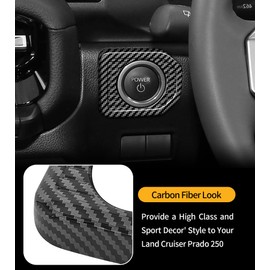 Car Engine Start Stop Push Start Button Cover Trim Compatible with 2024 2025 Toyota Land Cruiser 250 1958 Prado LC250 J250, Start Cover Car Power Control Trim Ignition Starter Switch Cover