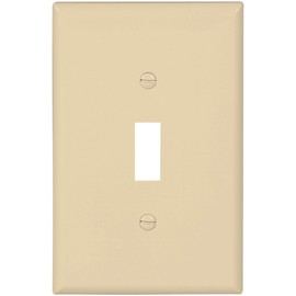 EATON Wiring PJ1V Mid-Size Polycarbonate 1-Gang Toggle Switch Wallplate, Ivory