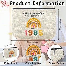 40th Birthday Gifts for Women, 40th Birthday Makeup Bag, 40th Birthday Gifts, 1985 Birthday Gifts for Women, 1985 Make Up Bag, Cosmetic Bags Ideal for Mom As Mothers Day Gifts Birthday Gifts