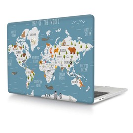 Case Compatible with MacBook Air 13 Inch 2020 2019 2018 Release A1932 A2179 A2337 M1 with Retina Display and Touch ID, Ultra Thin Plastic Hard Shell Protective Case, World Map