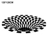 Round Black White Grid Carpet 3D Vortex Room Bedroom Anti