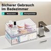 Ilauke Pack of 2 Transparent Drawer Organiser, Stackable Bathroom Organiser