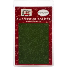 Carta Bella Paper Company embossing folder, red, green, tan, black, white