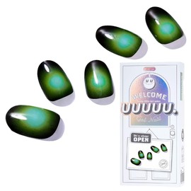 UUUUU. Semi Cured Gel Nail Strips - [Wicked], UV Nail Stickers Compatible with All Nail Lamps, U-Curve for Perfect Fit, Includes 2 Prep Pads, Nail File, and Wood Stick