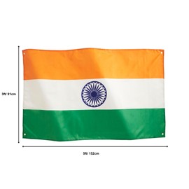 Runesol India National Flag 3x5, 91x152cm, Indian Tricolour, Ashoka Chakra, Holi, 4 Grommets, Brass Eyelet in Every Corner, Indian Banner, Statehood Day, Maharashtra Day