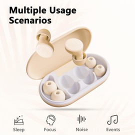 Ear Plugs for Sleeping Noise Cancelling, 45dB for Noise Reduction, Noise-Reducing Earplugs for Sleeping, Concerts, Shooting, Silicone Hearing Protection Earbuds with 8 Eartips (Beige, One Size)