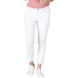 Riders by Lee Indigo Women's Fringe Cuff Boyfriend Jean, White, 10