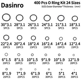 400 Pcs Rubber O-Rings Assortment Kit, 24 Sizes O Rings Assortment Rubber O-Ring Sealing Seal Assortment Set for Faucet, Hose, Automotive Repair, Plumbing, Gas, O Rings Kit