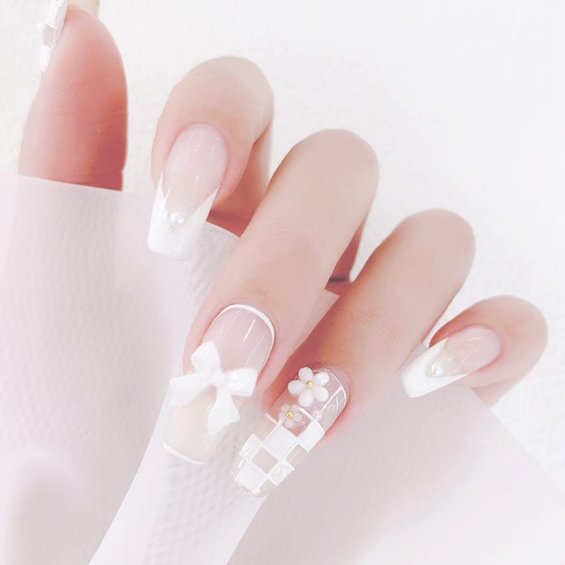 HappyHome 50pcs Large 3D Nail Parts Ribbons 3D Nail Art
