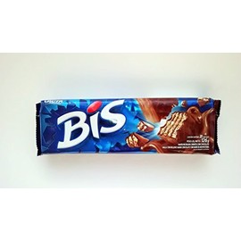 BIS Chocolate Wafer Biscuits, Wafer Rechado Coberto Com Chocolate 126g (Pack of 5) by Lacta