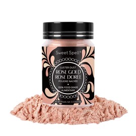 Sweet Spell Luster Dust Edible Glitter (15g) - Shimmer Pearl Dust Powder for Decorating Cakes, Chocolate, Drinks, Cocktails - 100% Edible, Food Grade, Vegan, Gluten-Free (Rose Gold)