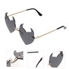 OATIPHO Fashion Rimless Shaped Sunglasses for Parties Uv Eyewear for