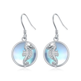 WINNICACA Sterling Silver Seahorse Moonstone Earrings, 0.510.51 inch for Women, Girls, Mom, Best Friends, Birthdays, Valentines Day, Mother's Day, Anniversaries, Graduation