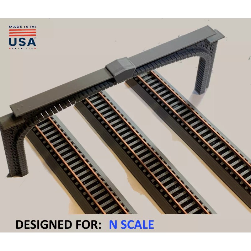Unbranded X2 N Scale Brick TRIPLE Train Tunnel Portals -