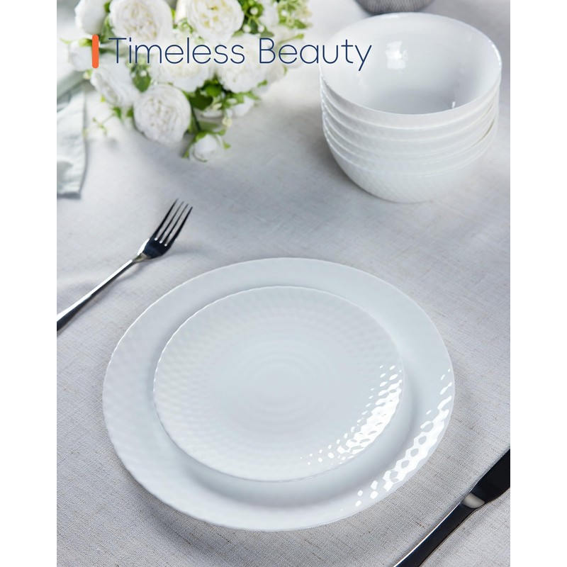 LaGlint 7.5 inch Salad Appetizer Plate Set of 6, Opal