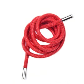 Popular Apparel 138 cm Round Red Rhinestone Rope Diamond Tube Trimming DIY Trouser Hoodie Drawstring Garment Accessories Belt (Red, 138cm)