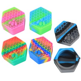 Green Nexus 5 Packs 25ML Non-Stick Food Grade Hexagon Silicone Containers with Carving Tool (5)