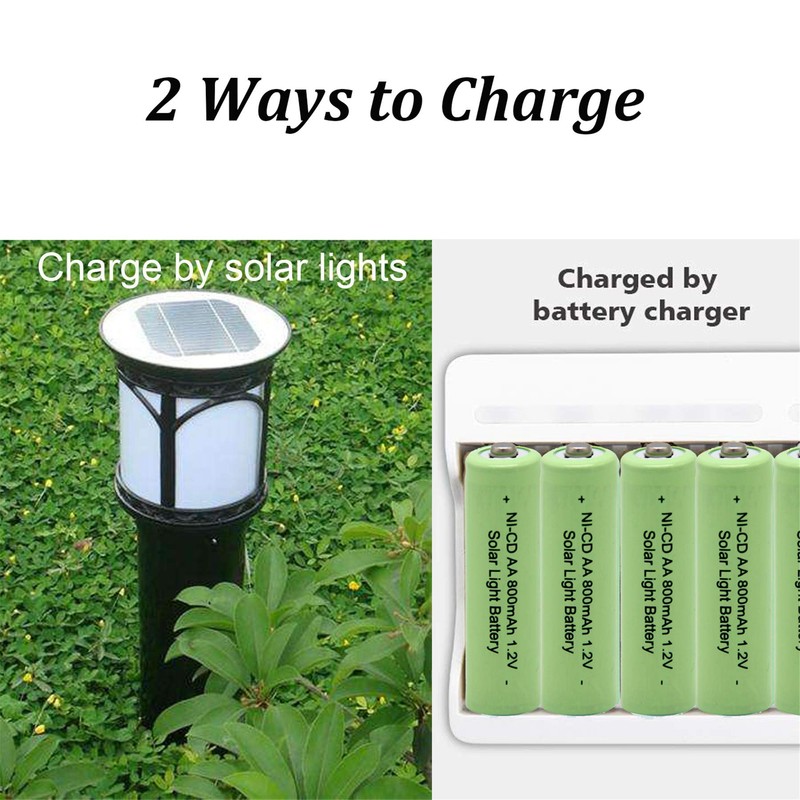 QBLPOWER Ni-CD AA 800mAh 1.2V Rechargeable Battery for Solar Outdoor