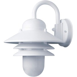Solus S75VL Nautical Outdoor Wall Light Fixture – Black or White – Composite & Opal Acrylic Lens, LED Bulb Included, Non-Corrosive, Made in USA, (White, Cool White (4000K), Single Pack)