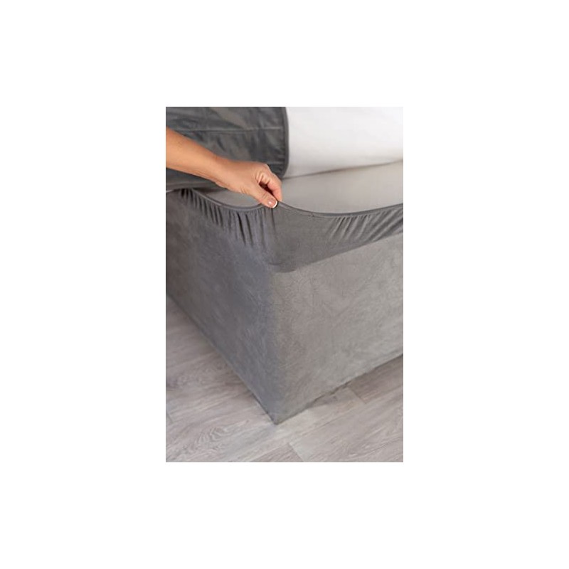 Faux Suede Divan Bed Base Wrap Deep Fit Valance in