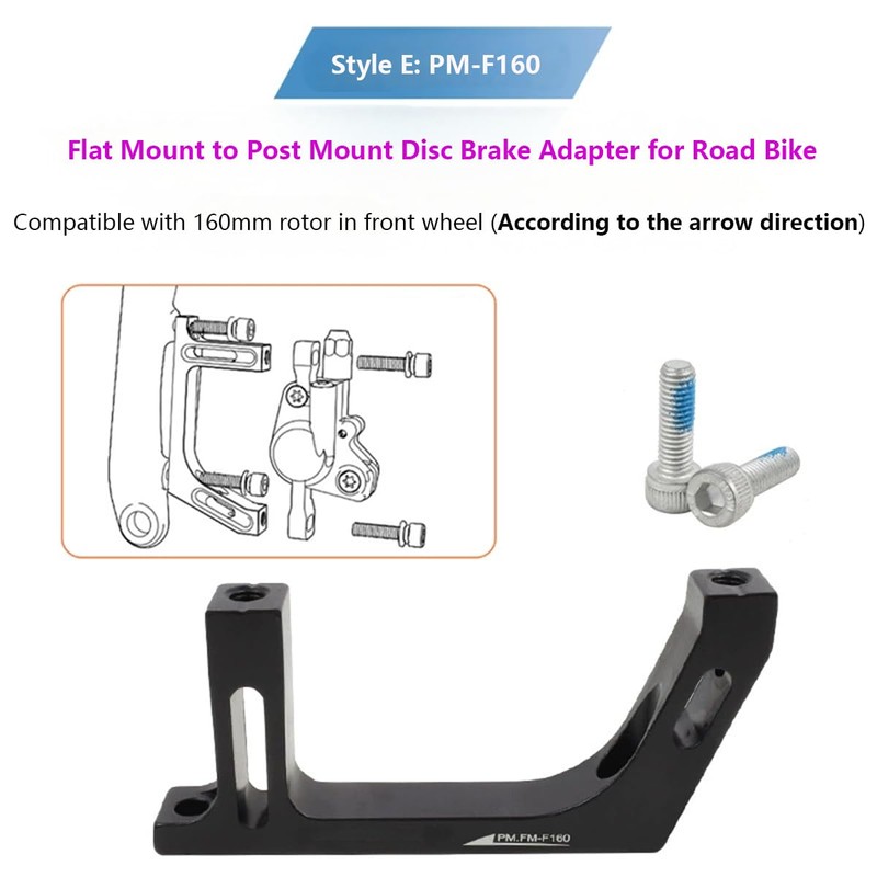 Remeiven Disc Brake Adapter for Road Bike, Flat/Post Mount Caliper