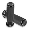 Motorcycle Black Hand Grips - 1 Inch Handlebar Grips Universal