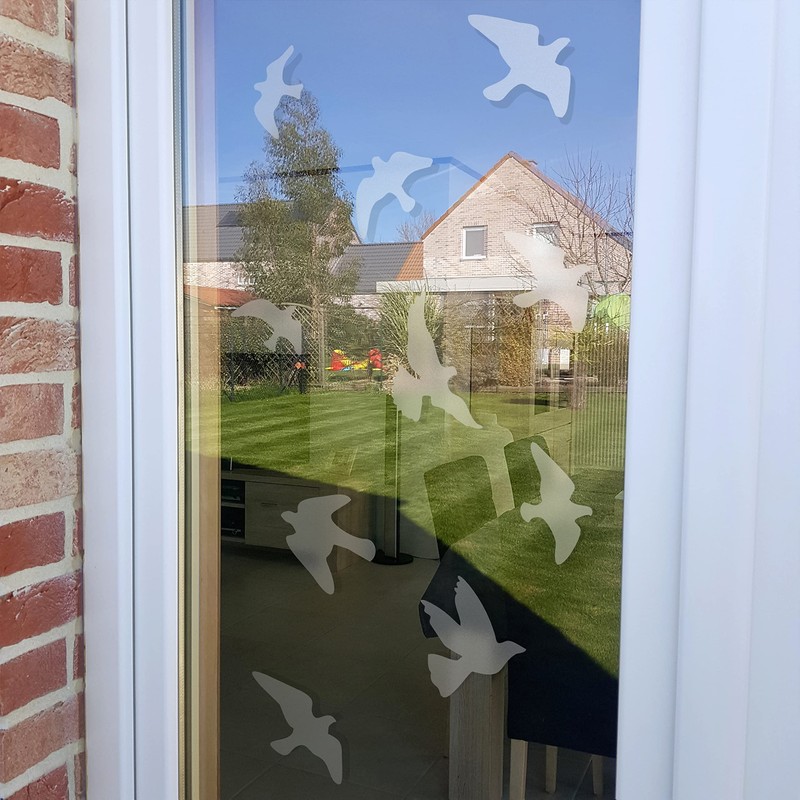 12 Silhouette Stickers - Window Stickers to Prevent Bird Collisions,