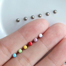 3mm / 0.12 inches Mini Rivet Studs, Double Cap Rivet Tubular, Mini Metal Studs, in 10 Colors, for Doll Clothes Sewing Projects (10PCS)
