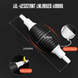 Siphon Pump, Multifunction Liquid Sucker Pump, Portable Siphon Pump for Gasoline, Manual Fuel Transfer Pump for Gas Petrol Diesel Oil Liquid Water Fish Tank with 9.8Ft Syphon Hose (Black)