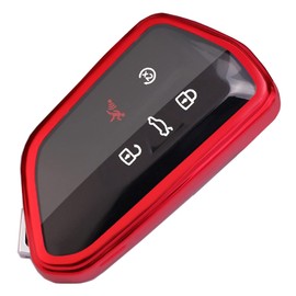 Key Fob Cover Fit for Volkswagen VW MK8 Golf/GTI Skoda Octavia Soft TPU Remote Holder Skin Protector Jacket Keyless Entry Sleeve Accessories (Red)