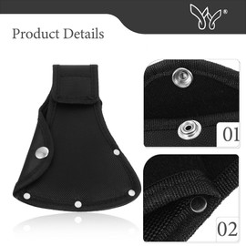 Hatchet Head Sheath Holster, Black Axe Sheath for German Axe, Double Snap Hatchet Protector Axe Cover, Axe Head Cover for Outdoor Hiking Outdoors Work