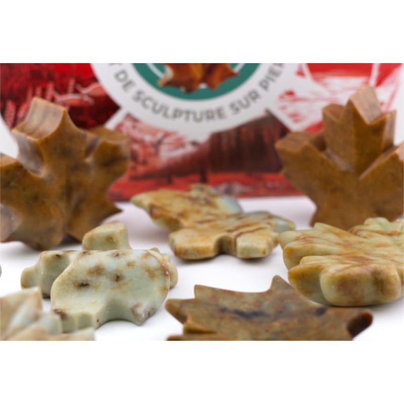 Maple Leaf Studiostone Creative Soapstone Sculpture Carving DIY Arts and