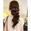 2 Pack Oversized Satin Scrunchies for Women, Jumbo Leopard Print