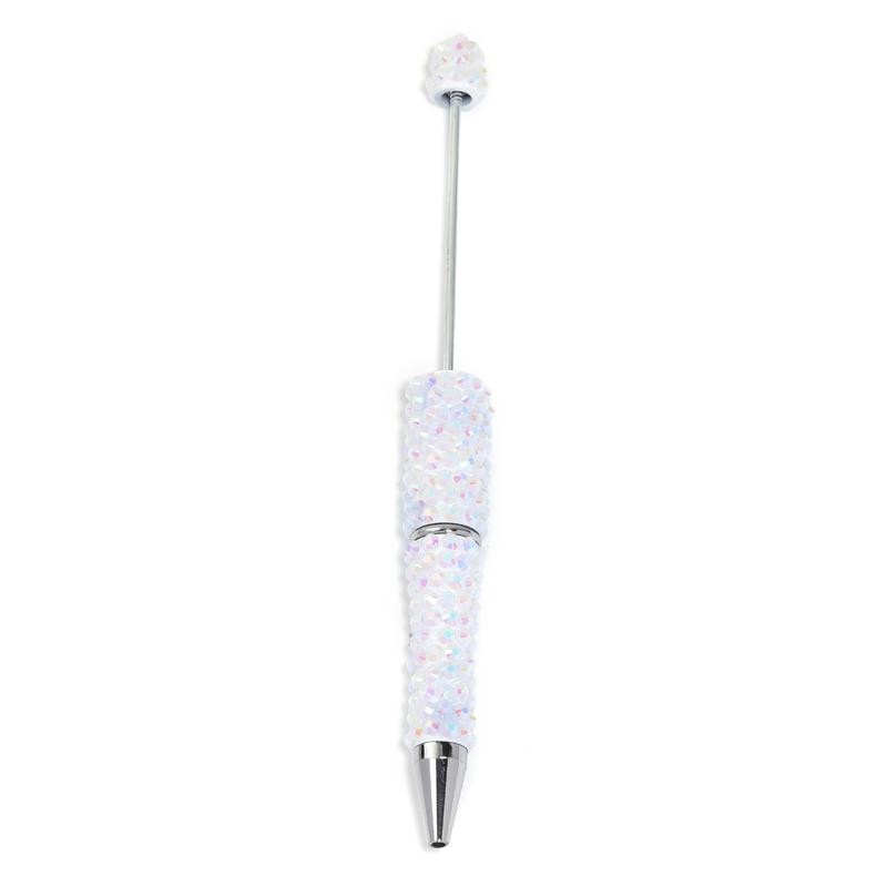 【P160】5pcs Beadable Pens in Solid Colors with Rhinestones and Flatback