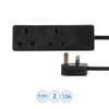 PRO ELEC PRO ELEC PELB1395 2-Gang Extension Lead, 0.5m, Black